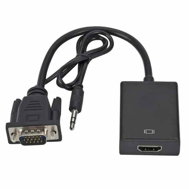 Output For PC laptop to HDTV Video Audio Converter Adapter VGA to HDMI Cable