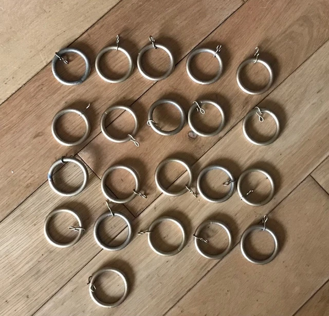 Set of 21x Vintage Brass Curtain Rings Reclaimed 36mm Internal Diameter