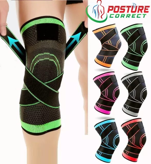 Knee Support Compression Sleeves Brace Patella Arthritis Pain Relief Adjustable