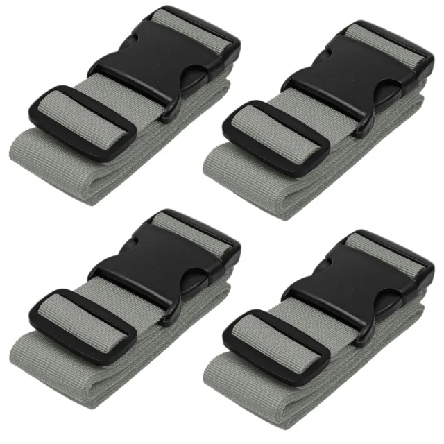 Luggage Straps for Suitcases Travel Belt Suitcase Strap, 4-Pack, Silver