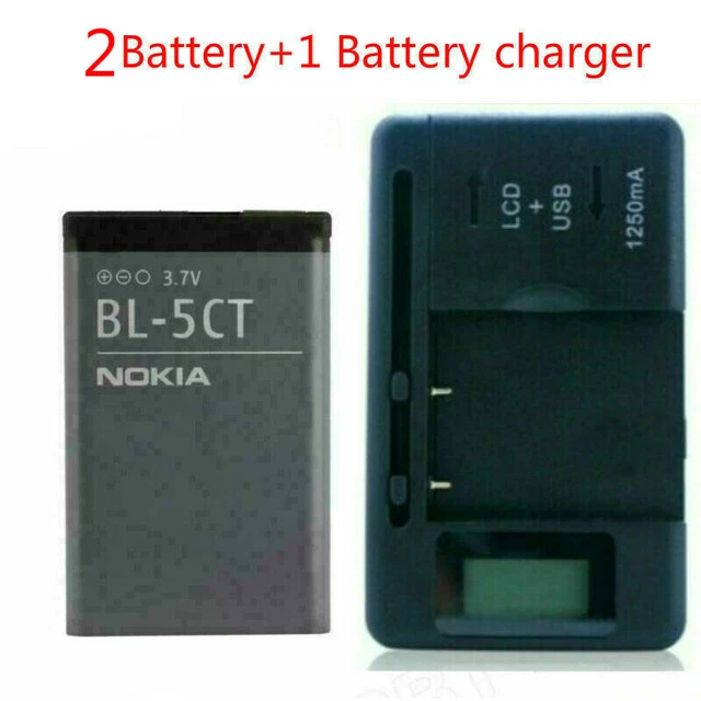 BL-5CT Battery + charger for Nokia 6303c 6303i C5-00 C6-01 C3 3720 5220 C3-01