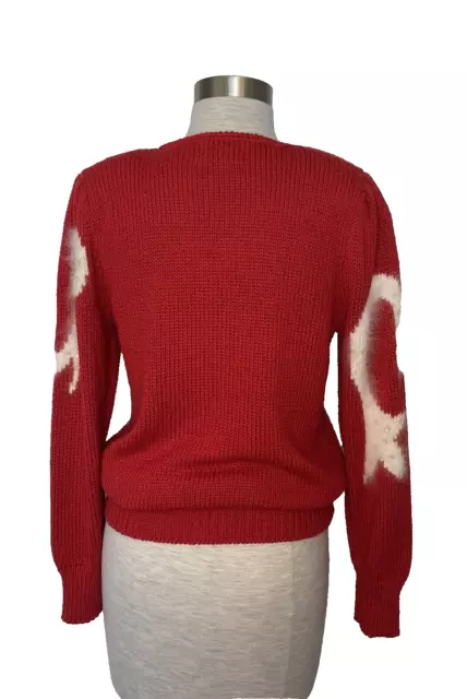 VINTAGE CHRISTINE RED & White Christmas Holiday Sweater with sequins ...