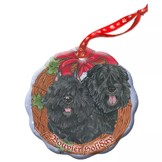 Bouvier des Flandres Holiday Porcelain Christmas Tree Ornament