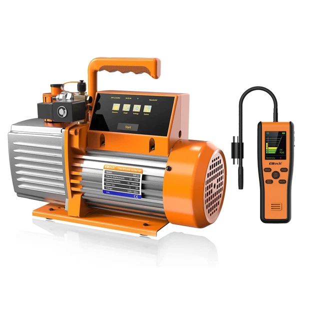 Elitech Vacuum Pump 12CFM SVP-12+Freon Refrigerant Halogen Leak Detector IR-200