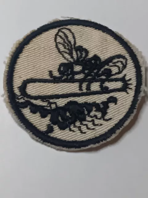 Early WWII US Navy Torpedo PT Boat Crewman Mosquito Patch on White Twill 2"