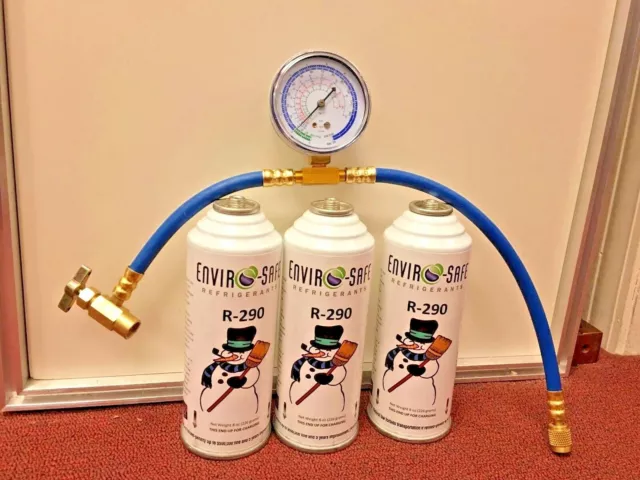 R290 Modern NEW Next Generation Refrigerant Recharge Kit w Gauge