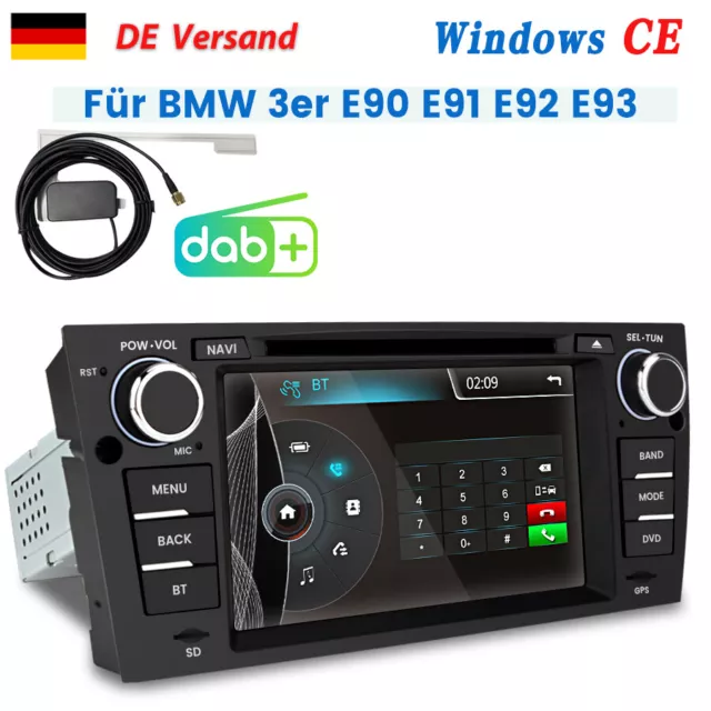 Für BMW 3er E90 E91 E92 E93 Autoradio GPS NAVI BT DAB+ CD Player DVD 1 DIN USB