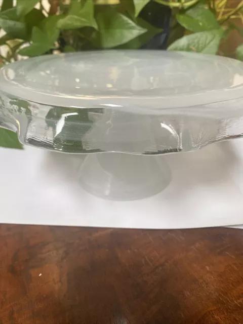 Anthropologie Lulu Cake Stand Small 9 inch Soda Lime Glass White