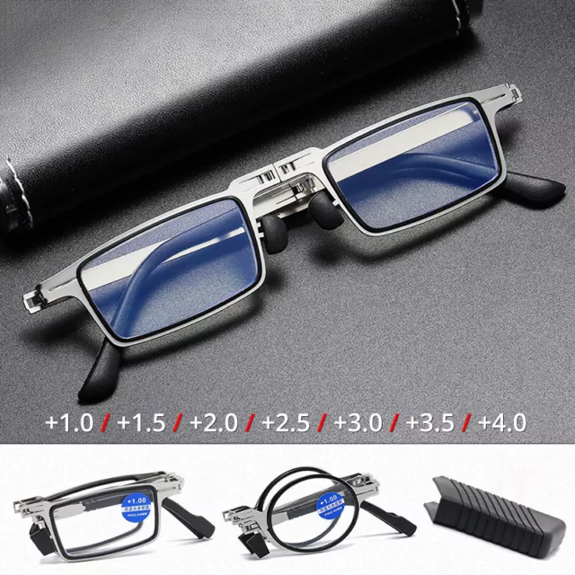 Lesebrille Ultraleichte Schraubenlose faltbare Anti-Blau Lesebrillen +1.0~+4.0