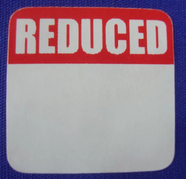 60 Self-Adhesive Square Reduced 1 1/8" Labels Stickers Retail Store Supplies