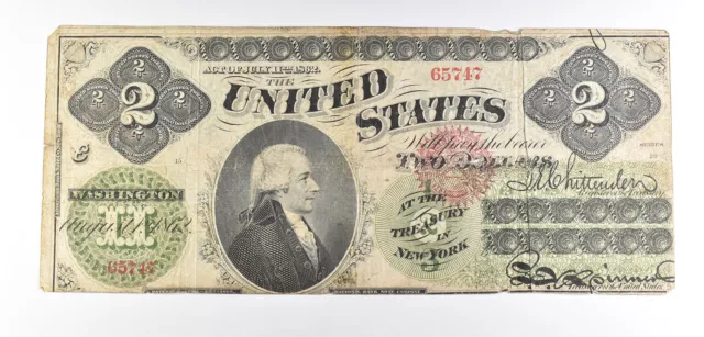 1862 $2 US Legal Tender Note Large Note *6041