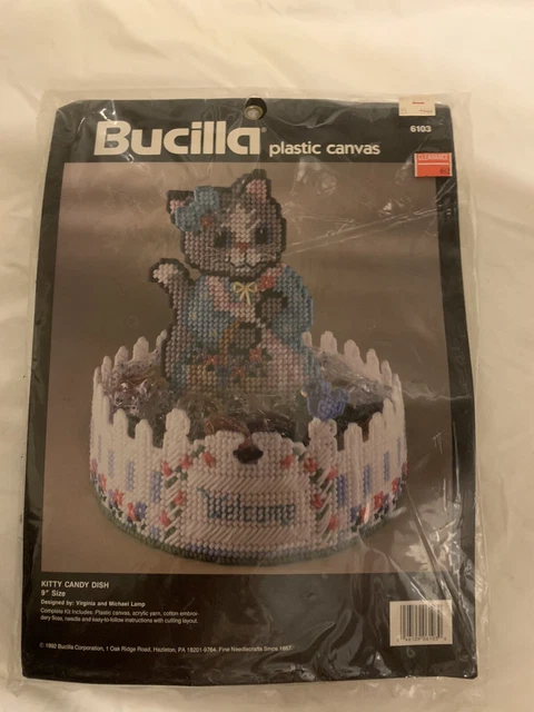 BUCILLA PLÁSTICO LONA PLATO DE CARAMELO GATITO DE COLECCIÓN # 6103 Nuevo gato gatito