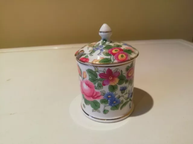 Crown Staffordshire Marmeladentopf mit Blumen