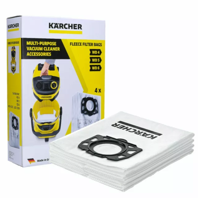 Kärcher Sacchetti Filtro In Vello Compatibili con Aspiratori Solidi Liquidi  WD 2 e WD 3