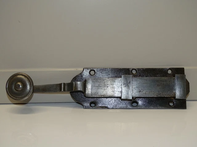 JOLI ANCIEN GRAND VERROU Fer forgé XIXe déco porte ancienne collection clé clef