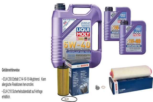 Service Kit Für BMW 320i 325i Inspektionskit Von Liqui Moly – 7L 5W-40 Öl + Filter Für BMW 3er E46 | Inkl. Öl-, Luft-, Innenraum- & Kraftstofffilter Ölwechsel-Set Mit Kraftstofffilter