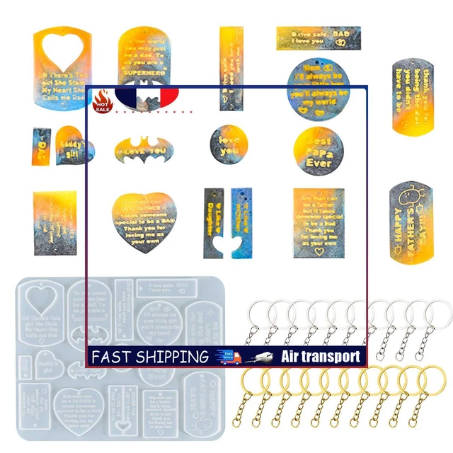 Silicone Resin Keychain Molds Epoxy Resin Greetings Sentences (Father)