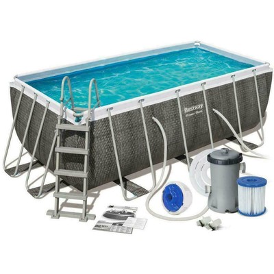 Bestway PISCINA FUORI TERRA BESTWAY OVALE COMPLETA 56714 CON OBLO' 427x250x100m 7250 lt 