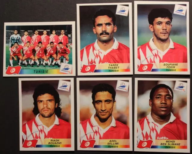 ♣ PANINI FIGURINE WC FRANCE 98 1998 ♣ 6 TUNISIE tunesien tunesia stickers ♣