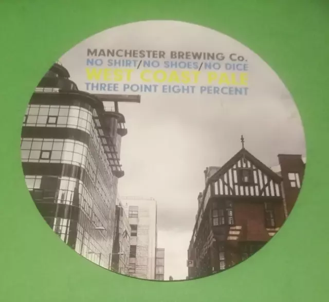 Beer pump clip badge front MANCHESTER brewery WEST COAST PALE real ale CLOSED