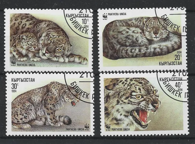 l816 KIRGISIEN/ WWF 1994-Schneeleopard MiNr 22-25 o