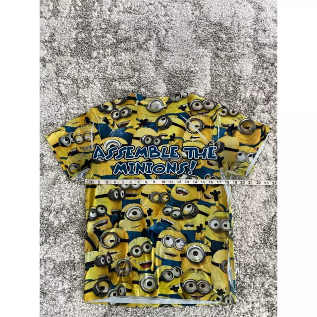 Despicable Me Mens Assemble The Minions Graphic T-Shirt Yellow Blue Crew Neck M