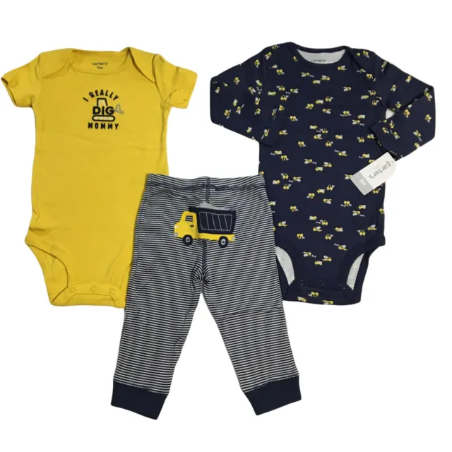 Carters Baby Boys 3pc Pants Tops Outfit Set Size 0-24 Months Multic Soft & Comfy