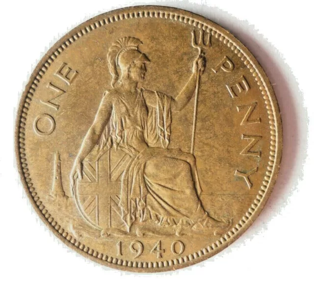 1940 GREAT BRITAIN PENNY - Excellent Coin - FREE SHIP - Bin #300