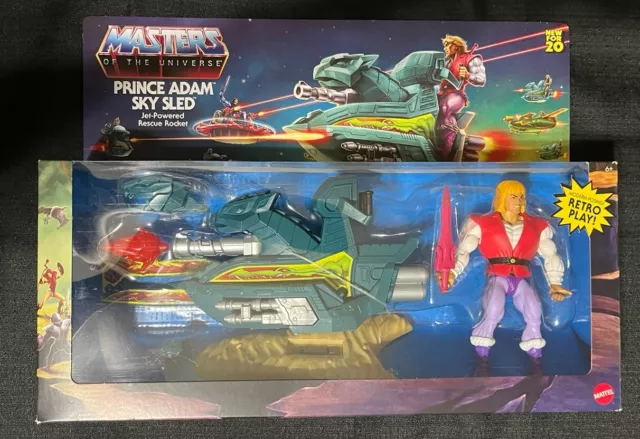 Mattel Collectible Masters of the Universe Origins 5.5" Sky Sled and Prince Adam