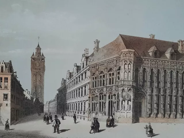 HOTEL VILLE GAND Belgique LITHOGRAPHIE Canelle XIX°