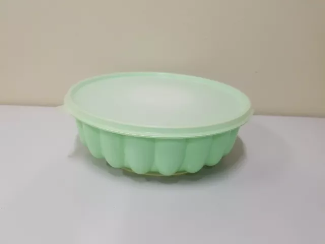 Vintage Tupperware 3 pc Jel-N-serve Jello Mold Ice Ring Green #1201 1202  1203