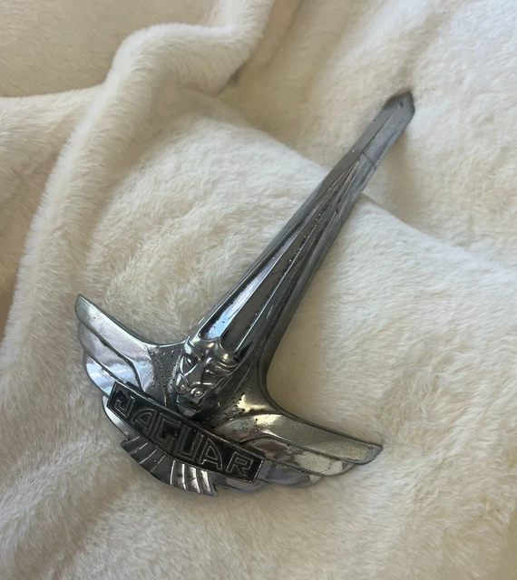 VINTAGE HOOD ORNAMENT 1950’s Flying Winged Jaguar Marc VII Rare Art