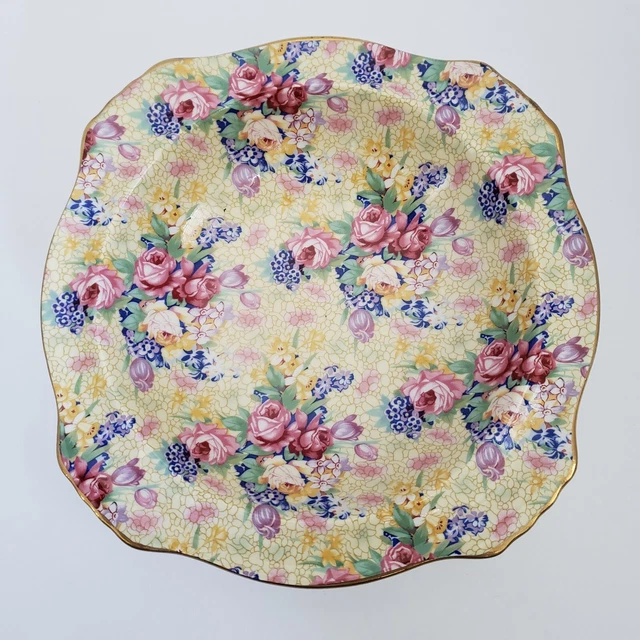 4 Royal Winton Grimwades Welbeck Bowls 7" Cereal Salad Soup Chintz Yellow 1995 12