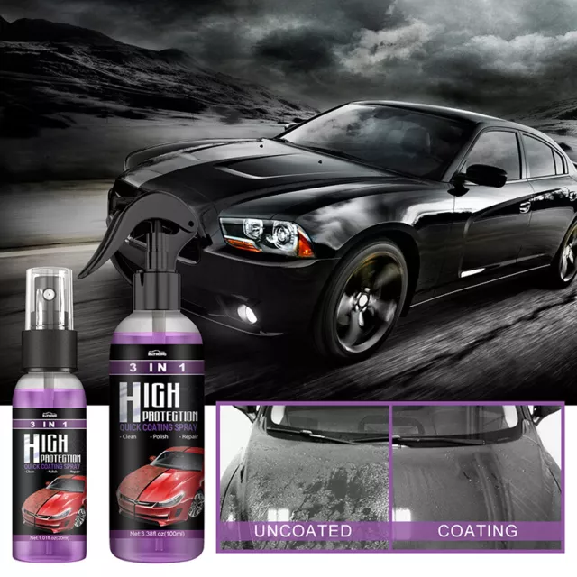 100ML 3 in 1 High Protection Quick Car Coat Ceramic Coating Spray  Hydrophobic US 