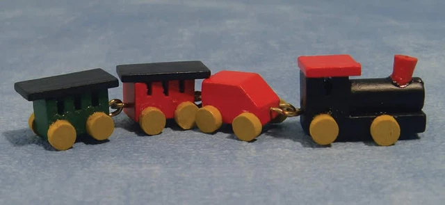 Wooden Train, Doll House Miniature Nursery Child's , 1.12th Scale