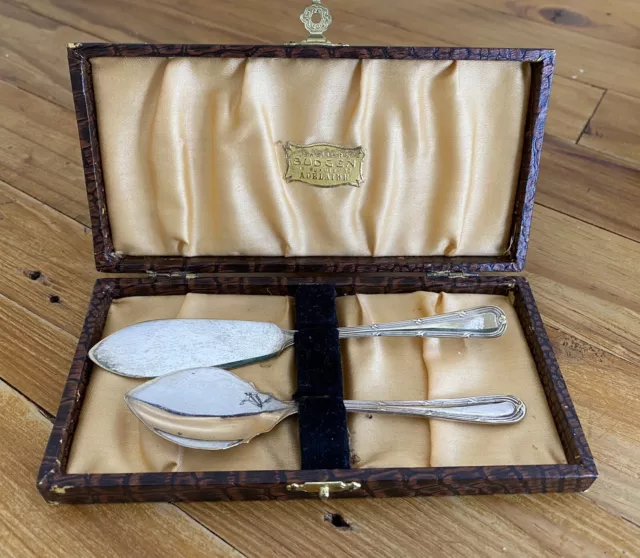 Vintage EPNS Jam, Sugar Spoons and Butter Knife Set Boxed