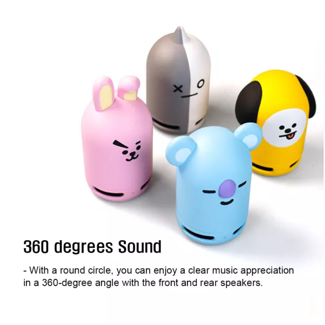 USA BT21 K-POP BTS Friends Duo Bluetooth Stereo Portable Speaker & Figure Set 2