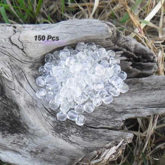 150 Perles de bohème facette 5 mm Tchèque coloris Cristal