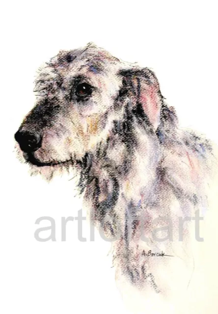 IRISH WOLFHOUND  DOG  ACEO Card Print by A Borcuk