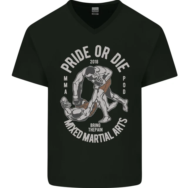 Pride Mma Muay Tailandese Misto Arti Marziali Uomo Scollo A V T-Shirt