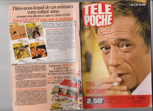 Tele Poche 1979 N°695 Complet Yves Montand