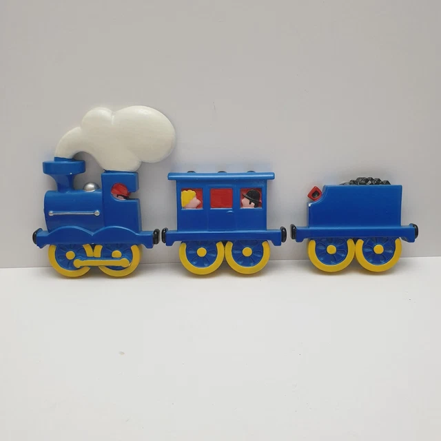 Ceramic Blue Train Wall Plaque Childrens Room Train Tiles Boys Decor