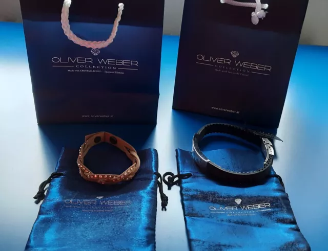 mit Swarovski Steinen, Damen-Herren SET Armbänder Oliver Weber