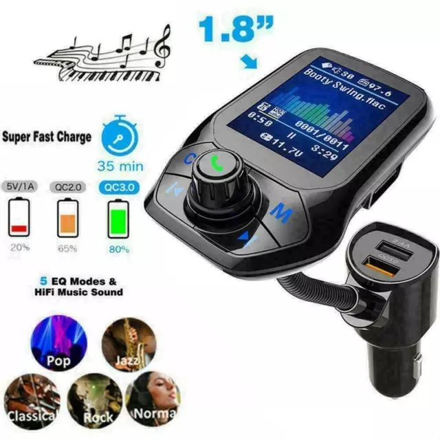 Bluetooth compatible Car FM Transmitter MP3 Player Adapter Hands Radio free~