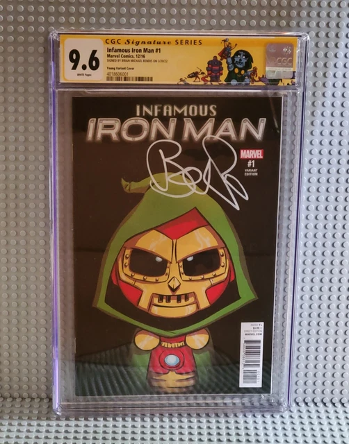 Infamous Iron Man 1 CGC 9.6 SS Dr. Doom Skottie Young Variant Signed by Bendis