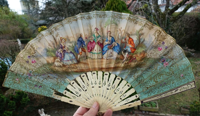 Éventail Décoratif En Dentelle D'Alençon - Nacre - Style XVIIIe-XIXe Siècle - Pièce De Collection