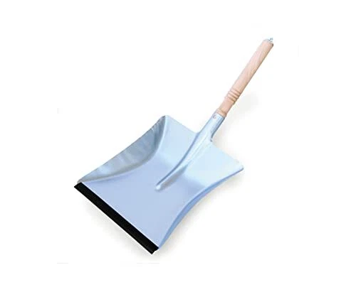 Dust Pan with Untreated Beechwood Handle, 17-3/4-Inches, Zinc-Coated Steel
