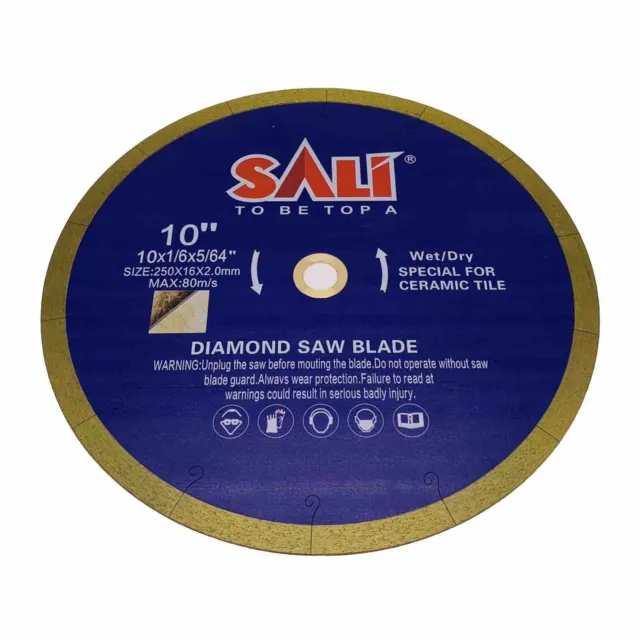Sali 10” Diamond Saw Blade Thin Cutting Blade for Wet/Dry Ceramic Tile Open Box