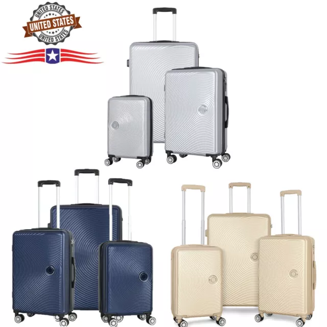 3 Piece Luggage Set Carry On Trolley Suitcase Travel Spinner Wheels TSA Lock