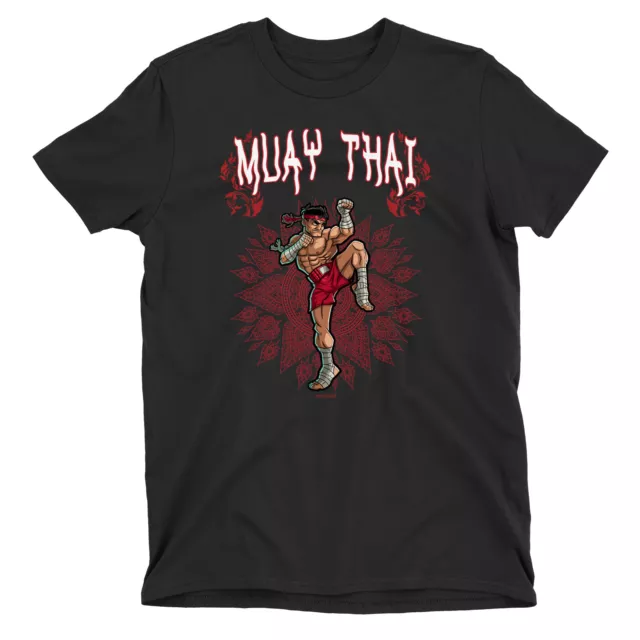 Muay Thai Warrior T-Shirt Mens ORGANIC Clothing Boxing Fight Clothing Thailand